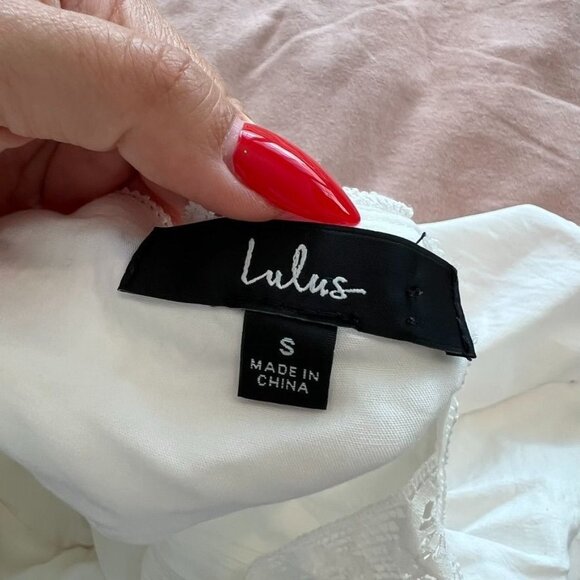 Lulu's Lovely Afternoon Ivory Lace Sleeveless Peplum Cami Top Size Small NWOT - Picture 6 of 7